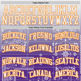 Custom Purple White-Bay Orange Paisley Bandana Patchwork Round Neck Sublimation Basketball Uniform Jersey