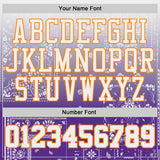 Custom Purple White-Bay Orange Paisley Bandana Patchwork Round Neck Sublimation Basketball Uniform Jersey