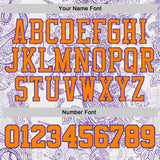 Custom White Bay Orange-Purple Paisley Bandana Round Neck Sublimation Basketball Uniform Jersey