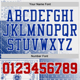 Custom White Red-Thunder Blue Paisley Bandana Patchwork Round Neck Sublimation Basketball Uniform Jersey