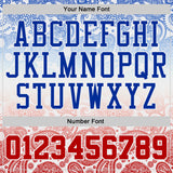 Custom White Red-Thunder Blue Gradient Bandana Paisley Round Neck Sublimation Basketball Uniform Jersey