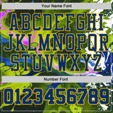 Custom Green US Navy Blue-Yellow Psychedelic Acid Fluid Round Neck Sublimation Basketball Uniform Jersey