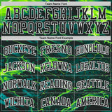 Custom Green Black-White Psychedelic Acid Fluid Round Neck Sublimation Basketball Uniform Jersey