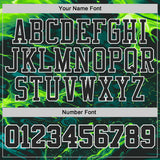 Custom Green Black-White Psychedelic Acid Fluid Round Neck Sublimation Basketball Uniform Jersey