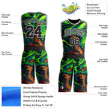 Custom Green Black Brown-White Psychedelic Acid Fluid Round Neck Sublimation Basketball Uniform Jersey