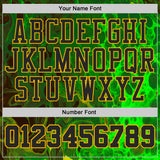 Custom Green Black-Gold Psychedelic Acid Fluid Round Neck Sublimation Basketball Uniform Jersey