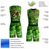Custom Green Brown Black-Cream Psychedelic Acid Fluid Round Neck Sublimation Basketball Uniform Jersey