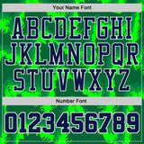 Custom Green Navy-White Psychedelic Acid Fluid Round Neck Sublimation Basketball Uniform Jersey