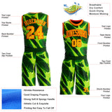 Custom Green Gold-Orange Psychedelic Acid Fluid Round Neck Sublimation Basketball Uniform Jersey