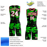 Custom Black White Green-Red Psychedelic Acid Fluid Round Neck Sublimation Basketball Uniform Jersey