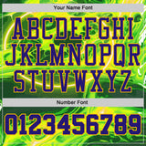 Custom Green Dark Purple-Gold Psychedelic Acid Fluid Round Neck Sublimation Basketball Uniform Jersey