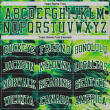 Custom Green Black-White Psychedelic Acid Fluid Round Neck Sublimation Basketball Uniform Jersey