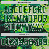 Custom Green Black-White Psychedelic Acid Fluid Round Neck Sublimation Basketball Uniform Jersey