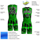 Custom Green Black-White Psychedelic Acid Fluid Round Neck Sublimation Basketball Uniform Jersey