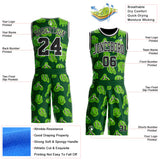 Custom Green Black-White Psychedelic Acid Fluid Round Neck Sublimation Basketball Uniform Jersey