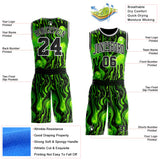 Custom Green Black-White Psychedelic Acid Fluid Round Neck Sublimation Basketball Uniform Jersey