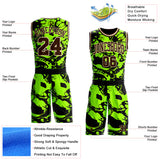 Custom Green Brown-Cream Psychedelic Acid Fluid Round Neck Sublimation Basketball Uniform Jersey