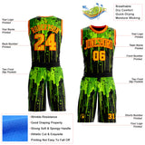 Custom Black Gold Green-Orange Psychedelic Acid Fluid Round Neck Sublimation Basketball Uniform Jersey