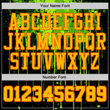 Custom Black Gold Green-Orange Psychedelic Acid Fluid Round Neck Sublimation Basketball Uniform Jersey