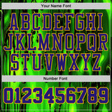 Custom Green Dark Purple Black-Gold Psychedelic Acid Fluid Round Neck Sublimation Basketball Uniform Jersey