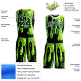 Custom Green Black-White Psychedelic Acid Fluid Round Neck Sublimation Basketball Uniform Jersey