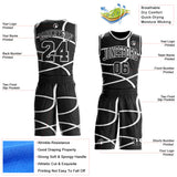 Custom Black-White Abstract Curved Lines Round Neck Sublimation Basketball Uniform Jersey