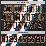 Custom Black Brown Blue Red-Cream Abstract Stripes Round Neck Sublimation Basketball Uniform Jersey