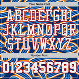 Custom Blue White Orange-Red Abstract Swirl Lines Round Neck Sublimation Basketball Uniform Jersey