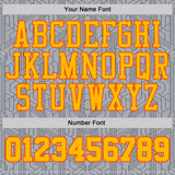 Custom Gray Gold Black-Orange Abstract Tech Geometric Lines Round Neck Sublimation Basketball Uniform Jersey