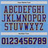 Custom Blue Dark Purple-Gold Abstract Stripes Round Neck Sublimation Basketball Uniform Jersey