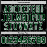 Custom Black Green-White Abstract Tech Geometric Lines Round Neck Sublimation Basketball Uniform Jersey