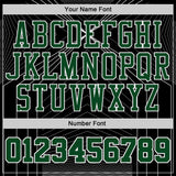 Custom Black Green-White Abstract Tech Geometric Lines Round Neck Sublimation Basketball Uniform Jersey
