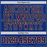 Custom Blue Dark Purple Navy-Gold Abstract Wave Round Neck Sublimation Basketball Uniform Jersey