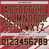 Custom Red Brown White-Cream Abstract Geometric Lines Round Neck Sublimation Basketball Uniform Jersey
