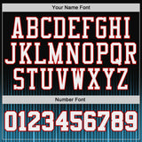 Custom Black White Blue-Red Gradient Vertical Stripes Round Neck Sublimation Basketball Uniform Jersey