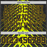 Custom Neon Yellow Black-Gold Abstract Arrow Round Neck Sublimation Basketball Uniform Jersey