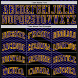 Custom Black Dark Purple-Gold Abstract Diagonal Stripes Round Neck Sublimation Basketball Uniform Jersey