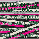 Custom Black Green Hot Pink Cream-White Abstract Stripes Round Neck Sublimation Basketball Uniform Jersey