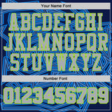 Custom Blue Gray Navy-Neon Green Abstract Tech Geometric Lines Round Neck Sublimation Basketball Uniform Jersey