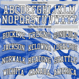 Custom Thunder Blue White-Black Marble Swirl Liquid Fluid Round Neck Sublimation Basketball Uniform Jersey
