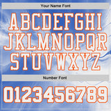 Custom Blue White Orange Black-Yellow Marble Swirl Round Neck Sublimation Basketball Uniform Jersey