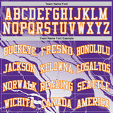 Custom Purple White-Bay Orange Marble Swirl Liquid Fluid Round Neck Sublimation Basketball Uniform Jersey