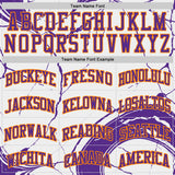 Custom White Purple-Bay Orange Marble Swirl Liquid Fluid Round Neck Sublimation Basketball Uniform Jersey
