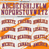 Custom White Purple-Bay Orange Marble Swirl Liquid Fluid Round Neck Sublimation Basketball Uniform Jersey