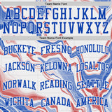 Custom White Red-Thunder Blue Marble Swirl Round Neck Sublimation Basketball Uniform Jersey