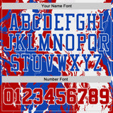 Custom White Red-Thunder Blue Marble Swirl Liquid Fluid Round Neck Sublimation Basketball Uniform Jersey