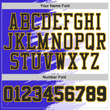 Custom White Black Blue-Gold Brush Stroke Paint Splash Round Neck Sublimation Basketball Uniform Jersey