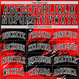 Custom Red Black-White Brush Stroke Paint Splash Round Neck Sublimation Basketball Uniform Jersey