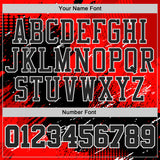 Custom Red Black-White Brush Stroke Paint Splash Round Neck Sublimation Basketball Uniform Jersey