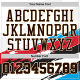 Custom White Brown Red Blue Black-Cream Brush Stroke Paint Splash Round Neck Sublimation Basketball Uniform Jersey